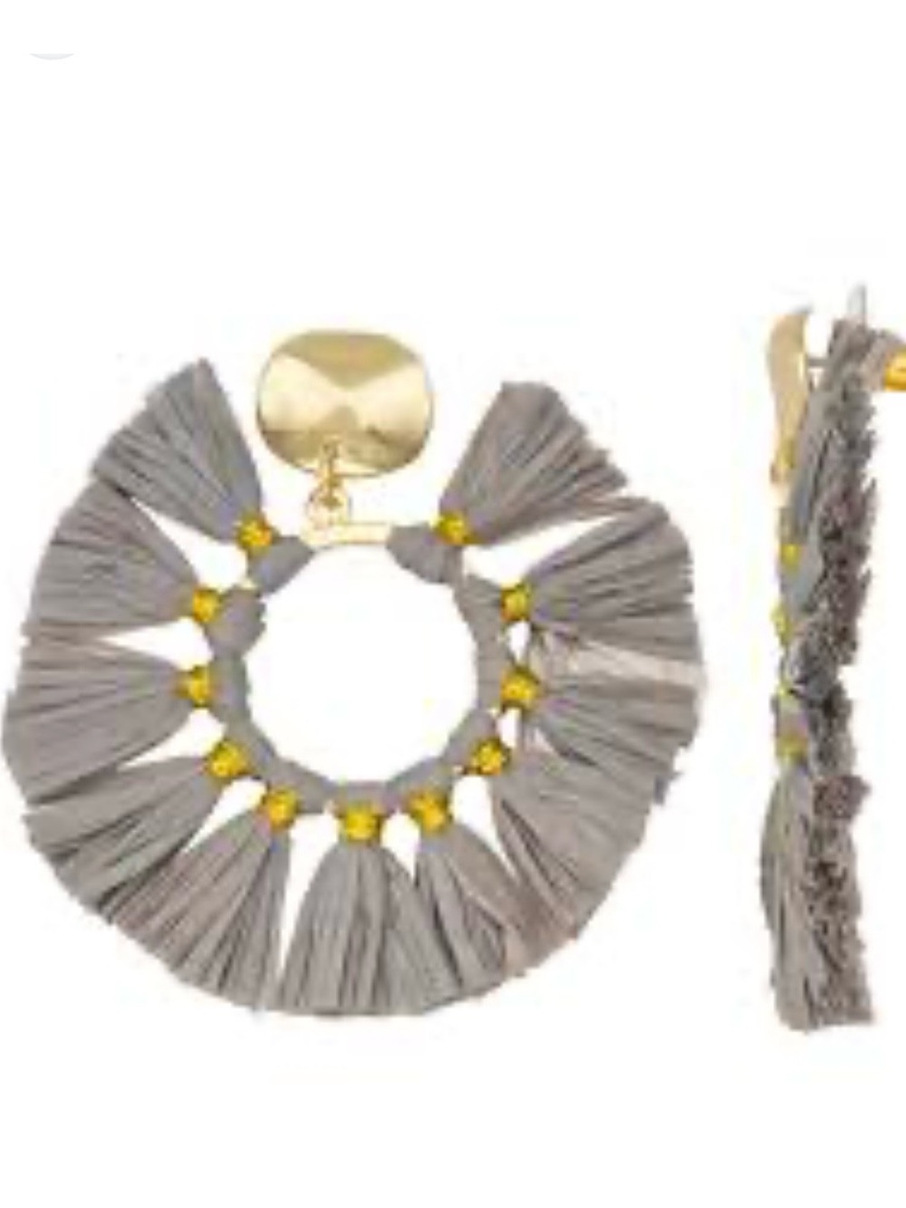 NEW  Raffia Fringe Hoop Earrings